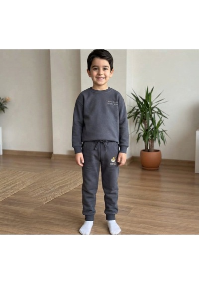 Noodle Sırt Baskı Detaylı Antrasit Erkek Çocuk Sweatshirt Ve Eşofman 3 İplik Alt Üst Takım Siyah Noodle Sırt Baskı Detaylı Antrasit Erkek Çocuk Sweatshirt Ve Eşofman 3 İplik Alt Üst Takım Siyah