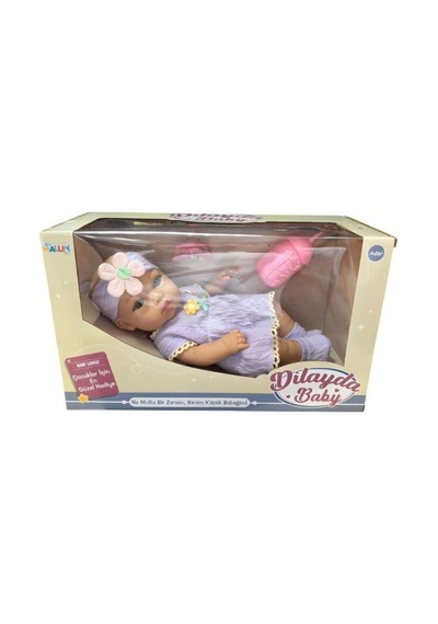 Dilayda Baby Gerçekçi Reborn Oyuncak Bebek 32cm Tam Vinil Lila