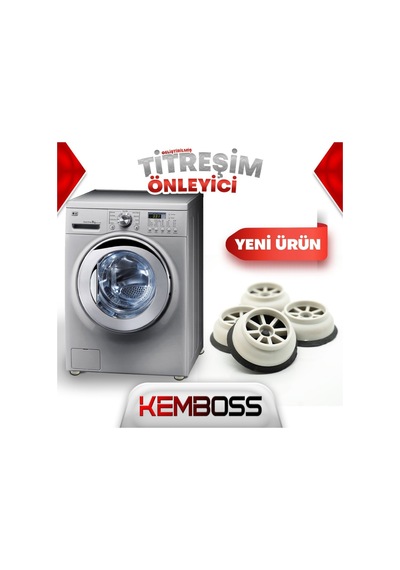 4 Lü Mobilya Yükseltici Titreşim Önleyici Çamaşır Makinesi Ayak Yükseltme Seti Beyaz
