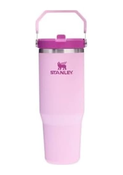 Iceflow Flip Straw Tumbler Pipetli Termos Bardak, 0.89 Litre, Kiraz Çiçeği Cherry Blossom Açık Beyaz