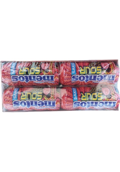 Mentos Sour Çilek Aromalı Şekersiz Tatlandırıcılı Ekşi Draje Sakız 30 G X 12 Adet