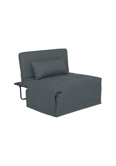 Cube Katlanır Yataklı Puf - Koyu Gri 96x189x42.5 / 96x168x92.5 Cm Koyu Gri
