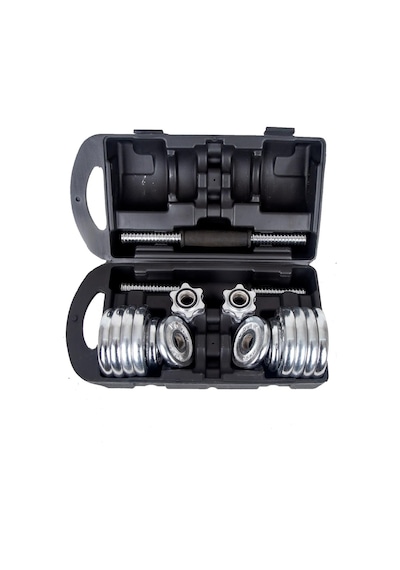 Çantalı Döküm Plaka Dambıl Seti 20 Kg Krom Dumbbell Set