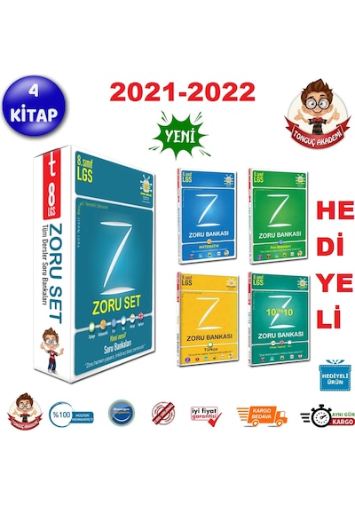 Tonguç 8. Sınıf Lgs Zoru Bankası Tüm Dersler Seti 2022 Yeni