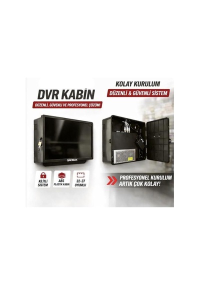 Asma Kilitli Monitör Askılı Sert Plastik Dvr Box Kabin 37 X 32 X 11 Cm