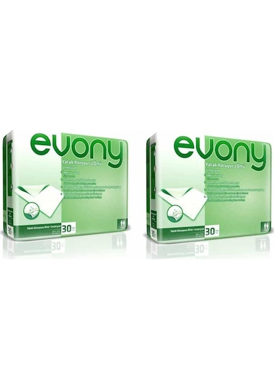 Evony Yatak Koruyucu Örtü 60 x 90 CM 2 x 30 Adet