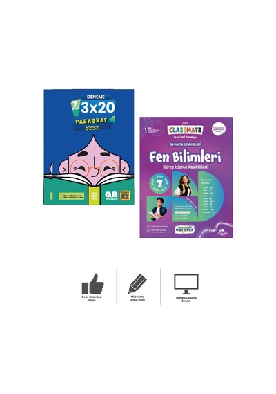 Okyanus 7. Sınıf Fen Bilimleri Classmate 36 Hafta Denemeleri + Paragraf Deneme Bigelio + Okyanus
