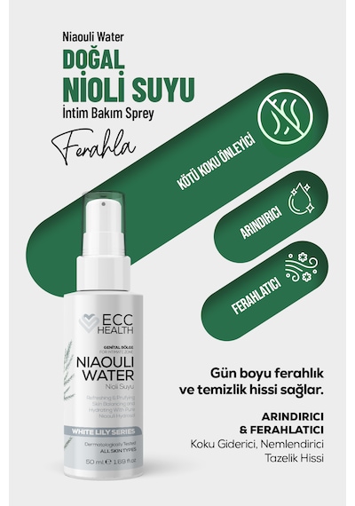 Genital Bölge Koku Giderici, İntim Bakım Spreyi %100 Saf Nioli Suyu 50 Ml