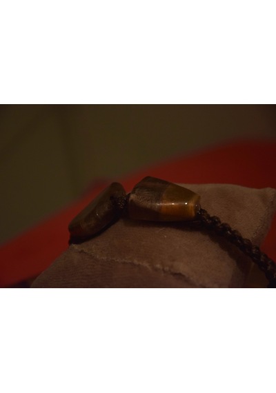 El Yapımı Akik Bileklik Agate 16-18 Cm 011 - Kahverengi