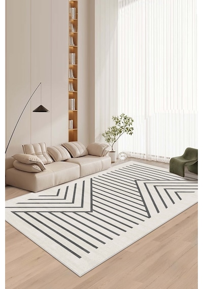 West Home Makinede Yıkanabilir Kaymaz Taban Leke Tutmaz Salon Halısı Mutfak Halısı Ve Yolluk 605 White