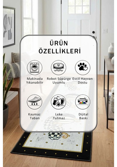 Kabak Goldlar Mat Yıkanabilir Yolluk Gold