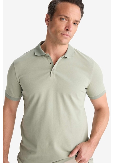 DeFacto Slim Fit Dar Kesim Polo Yaka Kısa Kollu Dokulu Basic Düz Tişört T5259AZ25SMKH434