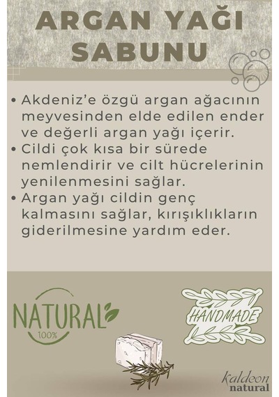 Argan Yağı Sabunu El Yapımı Doğal 120 G