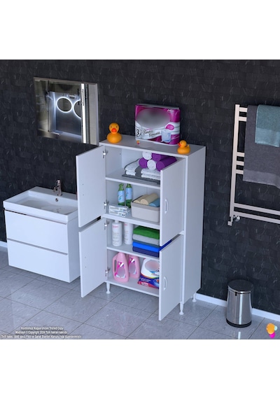 Eliusta Nuve Geniş Depolama Alanlı Dolap 70 Cm Banyo/mutfak Çok Fonksiyonlu 70x138x32,5 Cm Saklama Dolabı Beyaz Eliusta Nuve Geniş Depolama Alanlı Dolap 70 Cm Banyo/mutfak Çok Fonksiyonlu 70x138x32,5 Cm Saklama Dolabı Beyaz