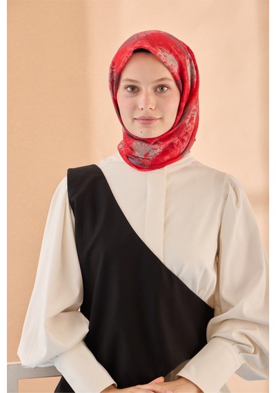 Silk Home Soft Eşarp 73095-20 Kırmızı, Gri, Koyu Vizon