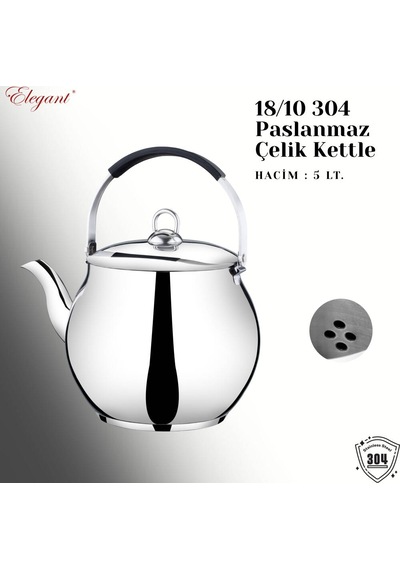 5 Lt. Küre Silikonlu Üstten Tutmalı Kettle Çelik