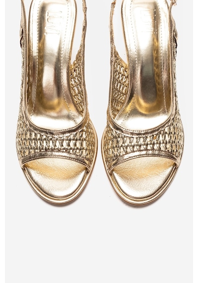 Luvishoes Bonıto Altın Örgü Kadın İnce Topuklu Ayakkabı