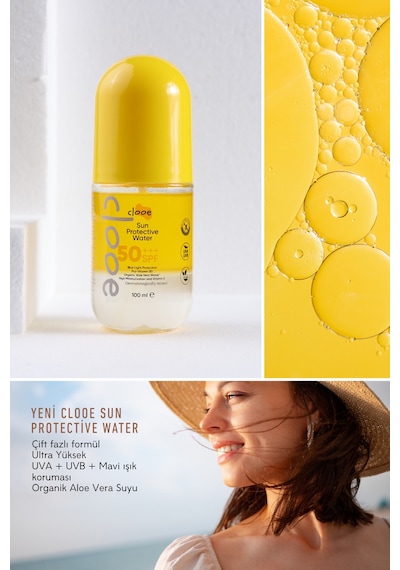 Clooe Vegan Çift Fazlı Çok Yüksek Korumalı Güneş Suyu SPF50 100 ML