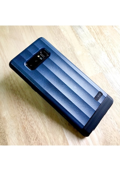 Ringke Flexs Galaxy Note 8 İle Uyumlu Kılıf Deep Blue Premium Pu Deri&tpu Kombini Tam Koruma