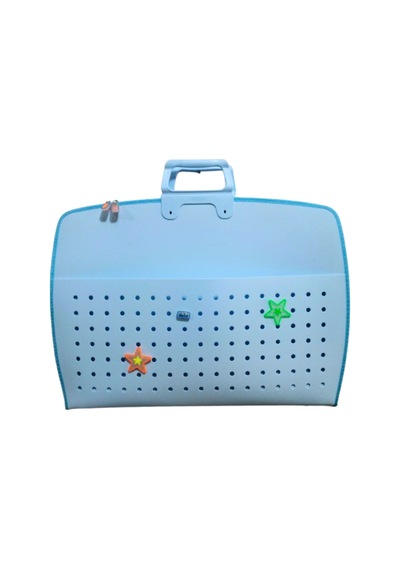 Fermuarlı 35x50 Resim Çantası, Proje Çantası Delikli Model Su Geçirmez 38x55 Cm Soft - Mavi