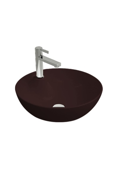 Newarc Newart Tezgah Üstü Batarya Delikli Lavabo Parlak Siyah 42,5x15,5cm
