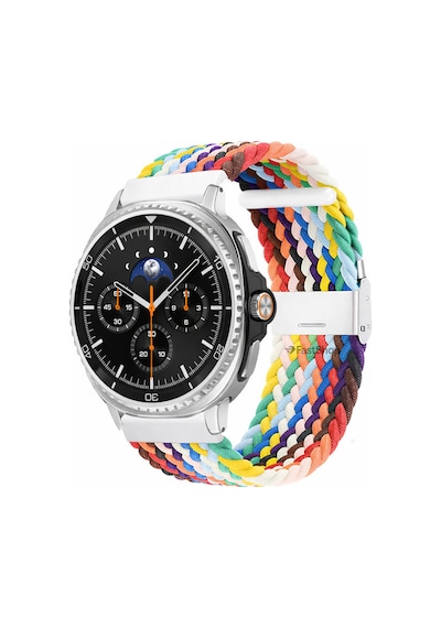 Samsung Galaxy Watch 8 40mm / 44mm / 46mm Classic Uyumlu Metal Clips Kumaş Örgü Akıllı Saat Kordon