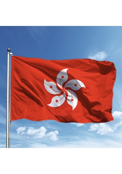 Hong Kong Bayrağı 150 225 Tek Ebat