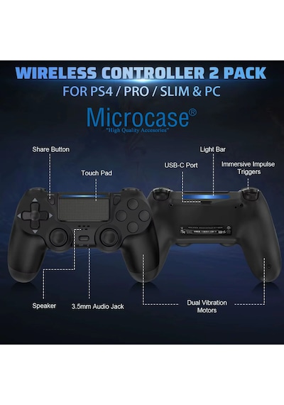 Microcase Ps 4 Joystick Tablet Telefon Pc Uyumlu Titreşimli Oyun Kolu - Al4894 1 Adet
