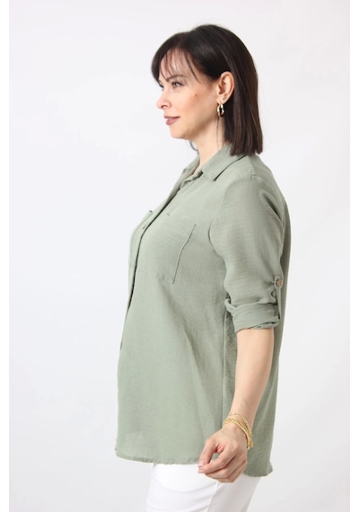 Moda Berray Myb-077 Mint Yeşili Pamuk Keten Kolu Apoletli İki Cepli Kadın Büyük Beden Gömlek Mint Yeşili Moda Berray Myb-077 Mint Yeşili Pamuk Keten Kolu Apoletli İki Cepli Kadın Büyük Beden Gömlek Mint Yeşili