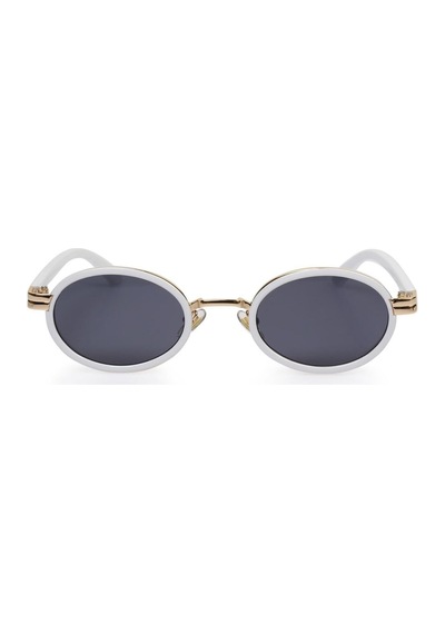 Siyah Camlı Beyaz-gold Çerçeveli Unisex Güneş Gözlüğü Ae9065c7 Siyah