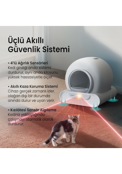 Haustier Msp08 Akıllı Otomatik Kedi Tuvaleti, Tr Garantili