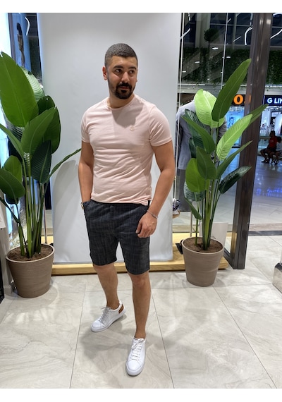 Lerciwan Çizgili Siyah Erkek Şort Siyah