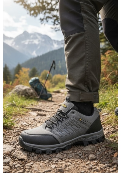 Enoch Erkek Siyah Waterproof Outdoor Dağ Yürüyüş Ve Trekking Ayakkabısı Füme