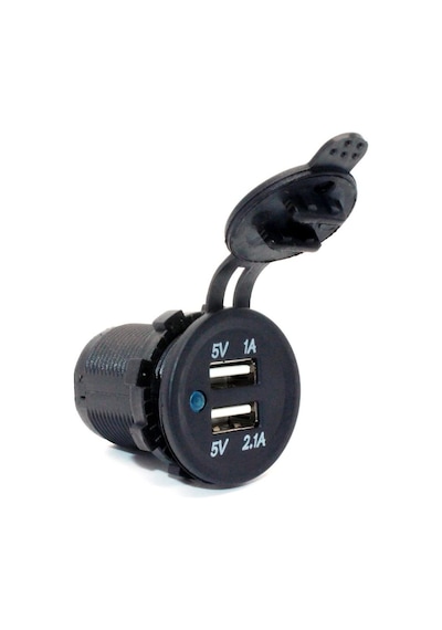 Motosiklet Araba Tekne Çift Usb Şarj Soketi 5V1A 5V2.1A 2 Usb Güç
