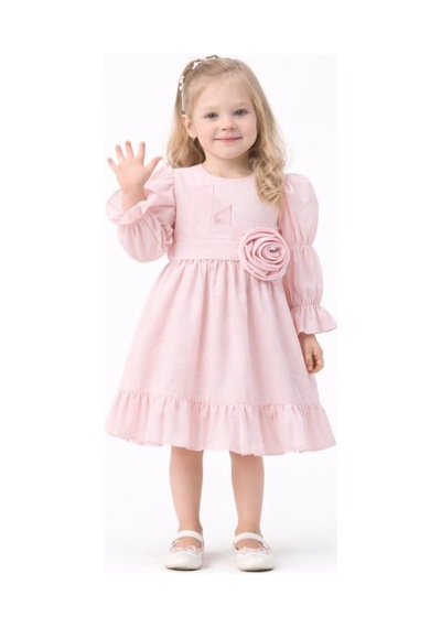 İrem Çocuk Giyim Kız Çocuk Çiçek Detaylı Balon Kol Model Etek Kısmı Fırfırlı Uzun Kol Midi Boy Pembe Renk Elbise Pembe İrem Çocuk Giyim Kız Çocuk Çiçek Detaylı Balon Kol Model Etek Kısmı Fırfırlı Uzun Kol Midi Boy Pembe Renk Elbise Pembe