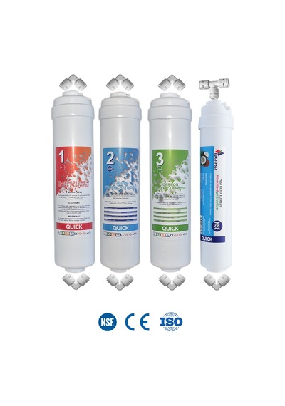 WaterMelon Kapalı Kasa 12 Inç Su Arıtma Cihazı Filtresi Inline 4 Aşamalı Set