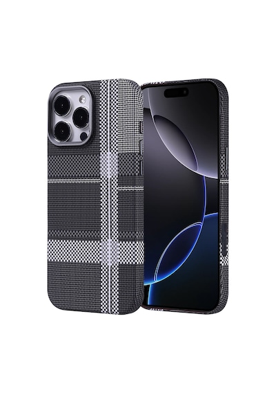 Apple iPhone Uyumlu 16 Pro Max Kılıf Ultra İnce Magsafe Karbon Fiber Görünümlü İnce Hafif Pazarplus Siyah