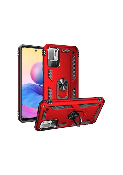Xiaomi Poco M3 Pro Kılıf Tank Zırh Yüzüklü Mıknatıslı Standlı Kapak Vega