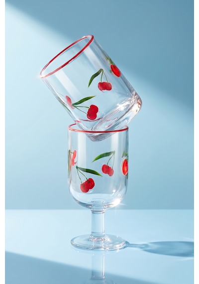 Karaca Desenli Meşrubat Bardağı 420 Ml Kırmızı