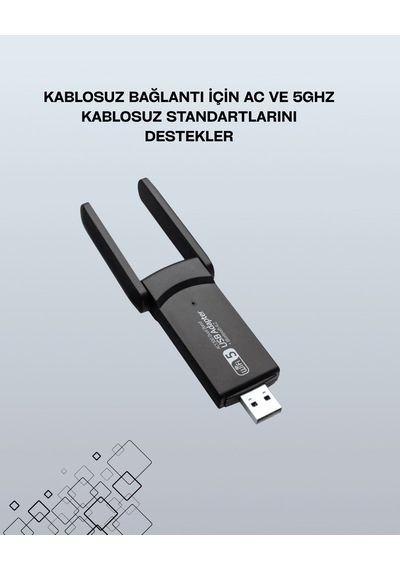Ağ Adaptörü Realtek 5g Destekli Yüksek Hızlı Çift Bant Usb