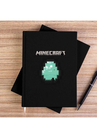 Minecraft Diamond Cave Siyah Çizgisiz Kanvas Defter