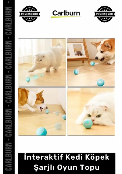Özel Üretim Akıllı Otomatik Hareketli Zıplayan Sessiz Silikon İnteraktif Kedi Köpek Şarjlı Oyun Topu