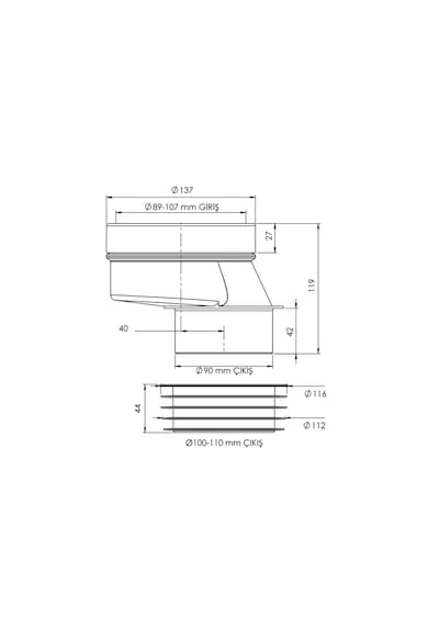 Yapıtaşı Yt82 Ayarlanabilir Açılı Klozet Gider Borusu 4cm