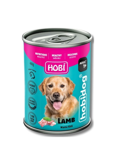 Hobi Hobidog Kuzu Etli Yetişkin Köpek Konservesi 400 Gr X 6 Adet Tam Ve Dengeli Yaş Mama
