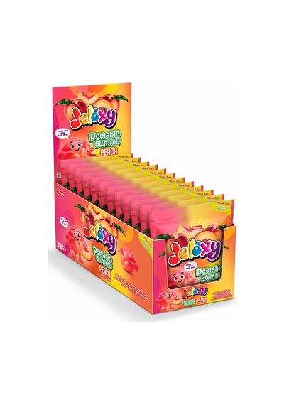 Jelaxy Peelable Şeftali Aromalı Soyulabilir Yumuşak Şekerleme 65 Gram 12 Adet 1 Kutu