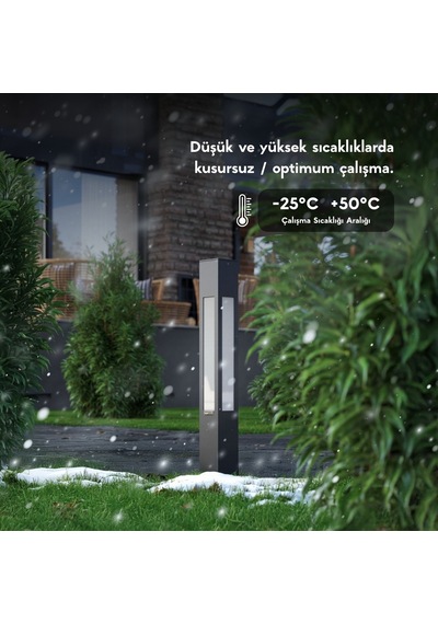 FoneLight Luxera 75 cm LED Bahçe Aydınlatma Direği Antrasit Alüminyum IP65 Peyzaj Yürüyüş Yolu Lambası 3000K
