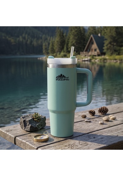 Kulplu Pipetli Termos - 900 Ml Turkuaz