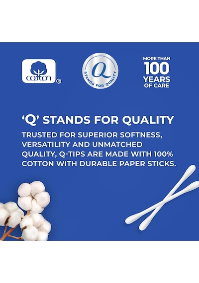 Q-tips Hijyen Ve Güzellik Bakımı İçin Pamuklu Çubuklar% 100 Pamuklu 375 Sayım İle Yapılan Orijinal Pamuklu Çubu