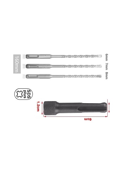 Kırıcı Delici Hilti Için Sds Plus Elmas Uçlu 3lü Matkap Ucu Seti Sds Vidalama Bits Adaptör