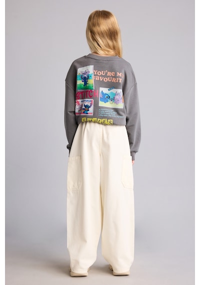 Defacto Barrel Fıt Yan Cepli Gabardin Pantolon Kız Çocuk H9009a826auer105 Ekru-er105
